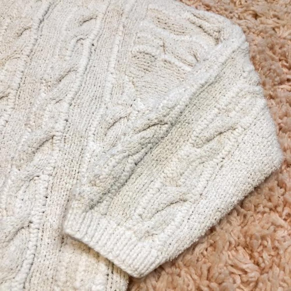 Vintage Vittadini White Knit Long-Sleeve Sweater - Picture 4 of 9